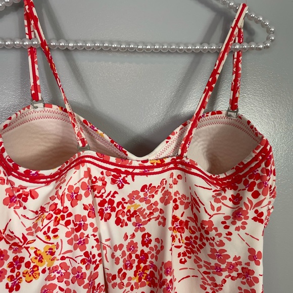 Lands’ End Coral floral tankini size 10 - Picture 5 of 9